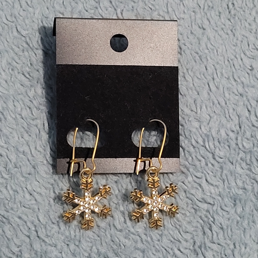Gold Snowflake Earrings